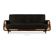 Ausklappbares Dreisitzer-Sofa im Wildlederimitat-Stil in anthrazitfarben