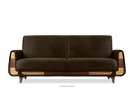 Ausklappbares Dreisitzer-Sofa im Wildlederimitat-Stil in braun