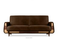 Ausklappbares Dreisitzer-Sofa im Wildlederimitat-Stil in dunkelbraun
