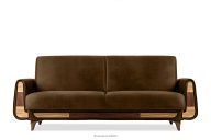 Ausklappbares Dreisitzer-Sofa im Wildlederimitat-Stil in hellbraun