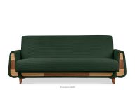 Ausklappbares Dreisitzer-Sofa aus dunkelgrün Kordstoff