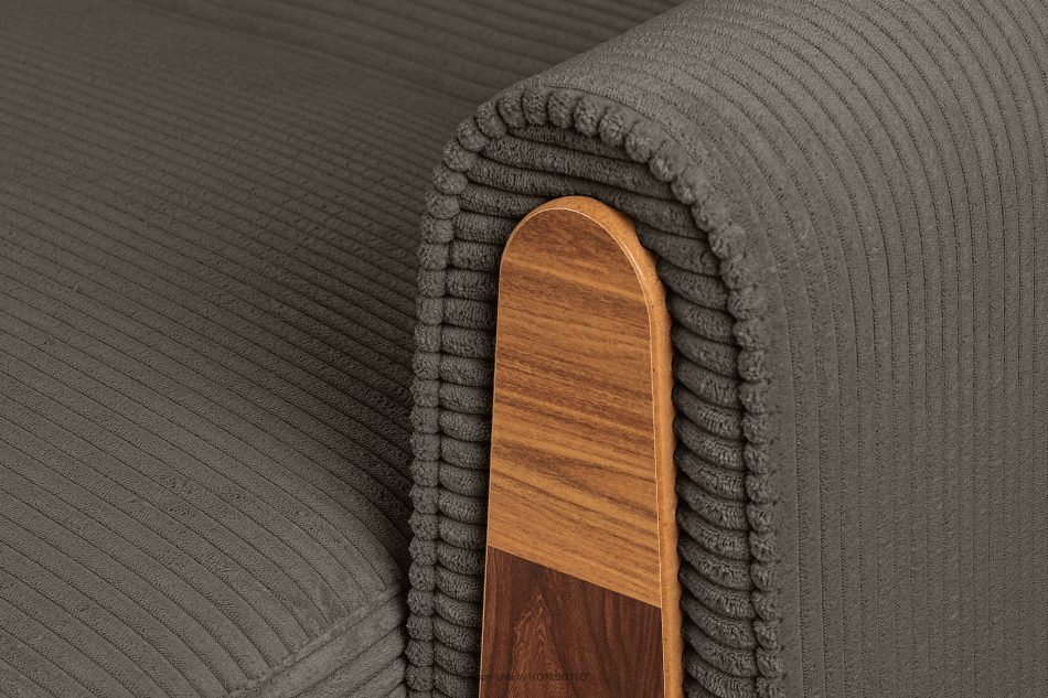 GUSTAVO II Ausklappbares Dreisitzer-Sofa aus graubeige Kordstoff graubeige - Foto 7