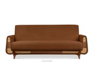 Ausklappbares Dreisitziges-Sofa aus rotem Kordstoff