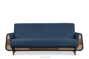 GUSTAVO II, https://konsimo.de/kollektion/gustavo-ii/ Ausklappbares Dreisitzer-Sofa aus blauem Kordstoff marineblau - Foto