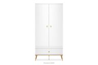 Eleganter Hochglanz-Schrank auf hohen Beinen