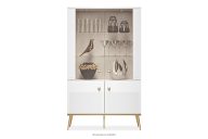 Eleganter breiter Hochglanz-Schrank auf hohen Beinen