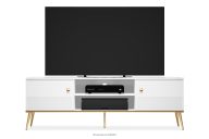Eleganter Hochglanz-TV-Schrank auf hohen Beinen