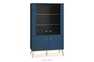 Schrank auf hohen goldfarbenen Beinen in marineblau