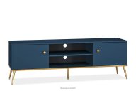 TV-Schrank auf hohen goldfarbenen Beinen in marineblau