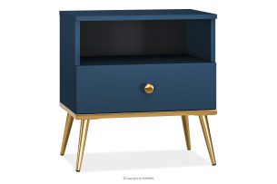 ARICIA, https://konsimo.de/kollektion/aricia/ Marineblauer Nachttisch auf hohen Goldbeinen marineblau - Foto