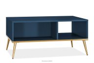 Couchtisch auf hohen goldfarbenen Beinen in marineblau