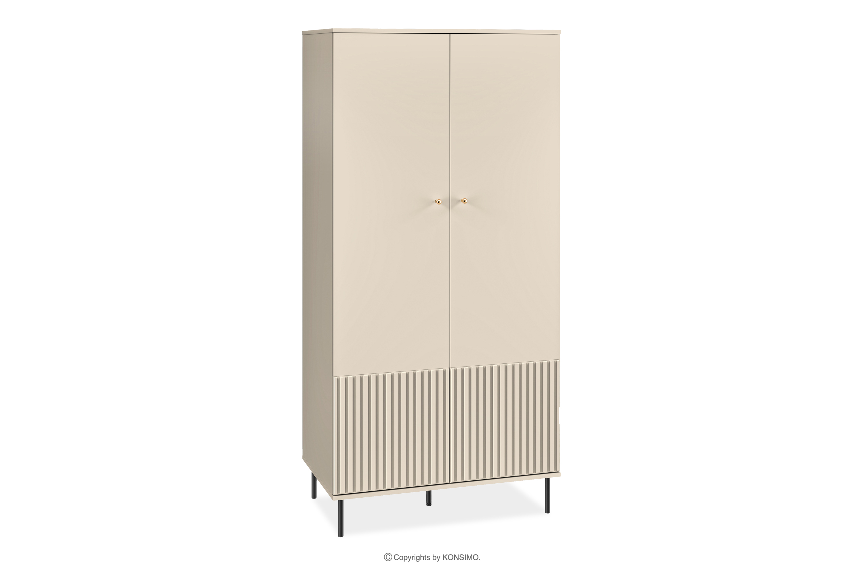 Eleganter cremefarbener Kleiderschrank