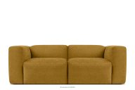 Modulares Zweisitzer-Boho-Sofa aus honigfarbenem Gewebestoff