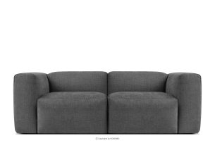 BUFFO, https://konsimo.de/kollektion/buffo/ Zweisitziges modulares Boho-Sofa aus geflochtenem Gewebestoff in Esche aschfahl - Foto