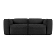 Modulares Zweisitzer-Boho-Sofa aus graphitfarbenem Webstoff