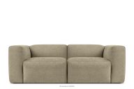 Modulares Zweisitzer-Boho-Sofa aus sandfarbenem Gewebestoff