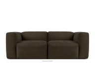 Modulares Zweisitzer-Boho-Sofa aus braunem Gewebestoff