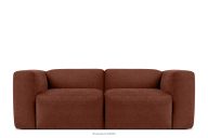 Modulares Zweisitzer-Boho-Sofa aus orangem Gewebestoff