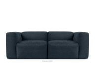 Modulares Zweisitzer-Boho-Sofa aus dunkelblauem Gewebestoff