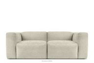 Modulares Zweisitzer-Boho-Sofa aus ecrufarbenem Gewebestoff