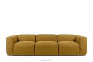 Modulares Dreisitzer-Boho-Sofa aus honigfarbenem Gewebestoff
