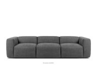 Modulares Dreisitzer-Boho-Sofa aus aschgrauem Gewebestoff