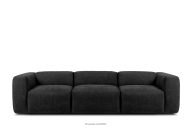 Modulares Dreisitzer-Boho-Sofa aus graphitfarbenem Gewebestoff