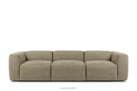 Modulares Dreisitzer-Boho-Sofa aus sandfarbenem Gewebestoff