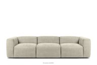 Modulares Dreisitzer-Boho-Sofa aus ecrufarbenem Gewebestoff