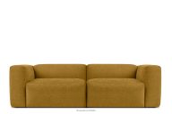 Wohnzimmer-Sofa "Wolke" aus honigfarbenem Gewebestoff