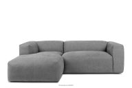 Modulares Wohnzimmer-Ecksofa aus hellgrauem Gewebestoff, links