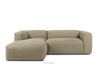 Modulares Lounge-Ecksofa aus sandgrauem Gewebestoff, links