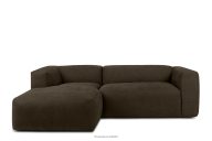 Modulares Lounge-Ecksofa aus braunem Gewebestoff, links