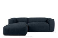 Modulares Lounge-Ecksofa aus dunkelblauem Gewebestoff, links
