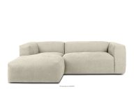 Modulares Wohnzimmer-Ecksofa aus ecrufarbenem Kordstoff, links