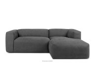 Modulares Wohnzimmer-Ecksofa aus aschgrauem Gewebestoff, rechts