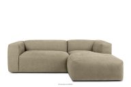 Modulares Lounge-Ecksofa aus sandgrauem Gewebestoff, rechts