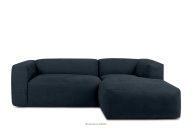 Modulares Wohnzimmer-Ecksofa aus dunkelblauem Gewebestoff, rechts