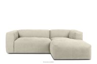 Modulares Lounge-Ecksofa aus ecrufarbenem Gewebestoff, rechts
