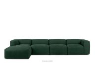 Großes modulares Wohnzimmer-Ecksofa aus nautischblauem Gewebestoff, links