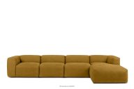 Großes modulares Wohnzimmer-Ecksofa aus honigfarbenem Gewebestoff, rechts