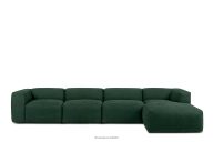 Großes modulares Wohnzimmer-Ecksofa aus meergrauem Gewebestoff, rechts