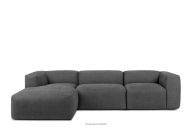 Modulares Ecksofa aus aschgrauem Gewebestoff, links