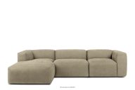 Modulares Ecksofa aus sandgrauem Gewebestoff, links