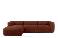 Modulares Ecksofa aus orangem Gewebestoff, links