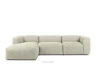 Modulares Ecksofa aus ecrufarbenem Gewebestoff, links