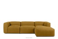 Modulares Ecksofa aus honigfarbenem Gewebestoff, rechts