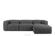Modulares Ecksofa aus aschgrauem Gewebestoff, rechts