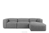Modulares Ecksofa aus hellgrauem Gewebestoff, rechts