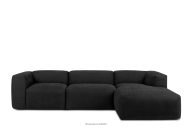 Modulares Ecksofa aus graphitfarbenem Gewebestoff, rechts